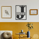 Block Border Monogram - Custom Metal Family Sign House Name Plates