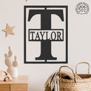 Block Border Monogram - Custom Metal Family Sign House Name Plates