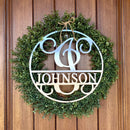 Circle Monogram With Name -  Monogram Last Name Signs for Home
