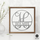 Circle Monogram With Name -  Monogram Last Name Signs for Home