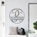 Circle Monogram With Name -  Monogram Last Name Signs for Home