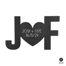 Initials & Heart Monogram - Large Metal Custom Family Name Heart Sign