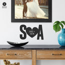 Initials & Heart Monogram - Large Metal Custom Family Name Heart Sign