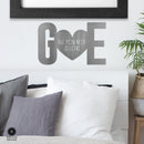 Initials & Heart Monogram - Large Metal Custom Family Name Heart Sign