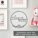 Mountain Rose Sign Collection - Circle Sign with First and Last Name