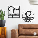 Fullerton Monogram - Circle or Square - Metal Last Name Sign Wall Decor