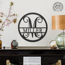 Thick Border Circle Monogram - Personalized Name Signs for Home Decor