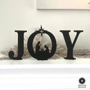 Joy Nativity - 4 Sizes - Metal Stand Up Joy Sign with Christmas Manger Scene