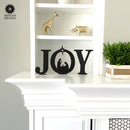 Joy Nativity - 4 Sizes - Metal Stand Up Joy Sign with Christmas Manger Scene