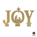 Joy Nativity - 4 Sizes - Metal Stand Up Joy Sign with Christmas Manger Scene