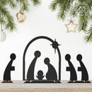 Minimalist Nativity Set - 3 Piece Standing Metal Holy Family Manger Scene