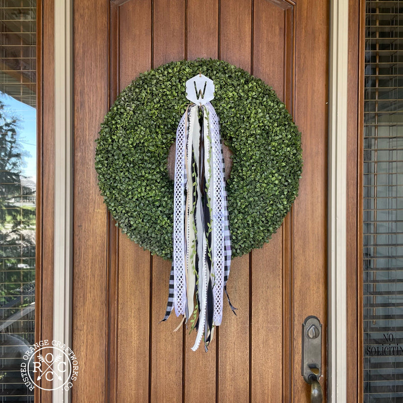 Monogram Wreath Badge - Customizable Wreath Accessories for Front Door