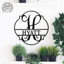 Emblem Monogram - 2 Sizes - Personalized Metal Family Name Sign Home Decor