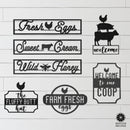 Farm Life Collection - Metal Chicken, Cow, and Bee Decorative Signs