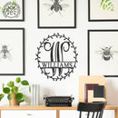 Laurel Wreath Monogram - Personalized Metal Name Sign With Laurel Leaf Design