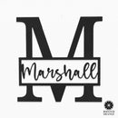 Script Letter Monogram  - 2 Sizes -  Personalized Metal Family Monogram Last Name Sign