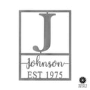 Weston Name and Date Monogram - 2 Sizes - Custom Metal Rectangle Monogram with Name and Date Sign