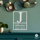 Weston Name and Date Monogram - 2 Sizes - Custom Metal Rectangle Monogram with Name and Date Sign