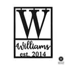 Weston Name and Date Monogram - 2 Sizes - Custom Metal Rectangle Monogram with Name and Date Sign