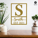 Weston Name and Date Monogram - 2 Sizes - Custom Metal Rectangle Monogram with Name and Date Sign