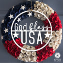 Minimalist Summer Greetings - Patriotic or Summer Metal Sign for Front Door Wreath