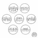 Minimalist Summer Greetings - Patriotic or Summer Metal Sign for Front Door Wreath