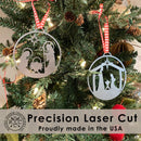 Nativity Ornaments - 5 pack - Metal Christmas Tree Ornaments