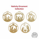 Nativity Ornaments - 5 pack - Metal Christmas Tree Ornaments