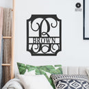 Embellished Monogram Metal Sign – Custom Last Name Wall Decor | Wedding Gift | Family Name Sign | Housewarming Gift