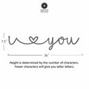 I Heart You - Couples Love Decor Wall Art for Bedroom Above Bed Gift