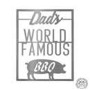 World Famous BBQ - BBQ Grill House Decor Personalized Name Sign