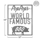 World Famous BBQ - BBQ Grill House Decor Personalized Name Sign