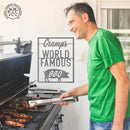 World Famous BBQ - BBQ Grill House Decor Personalized Name Sign