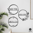 Flower Shop Collection - Personalized Family Custom Name Wall Sign for Wreath