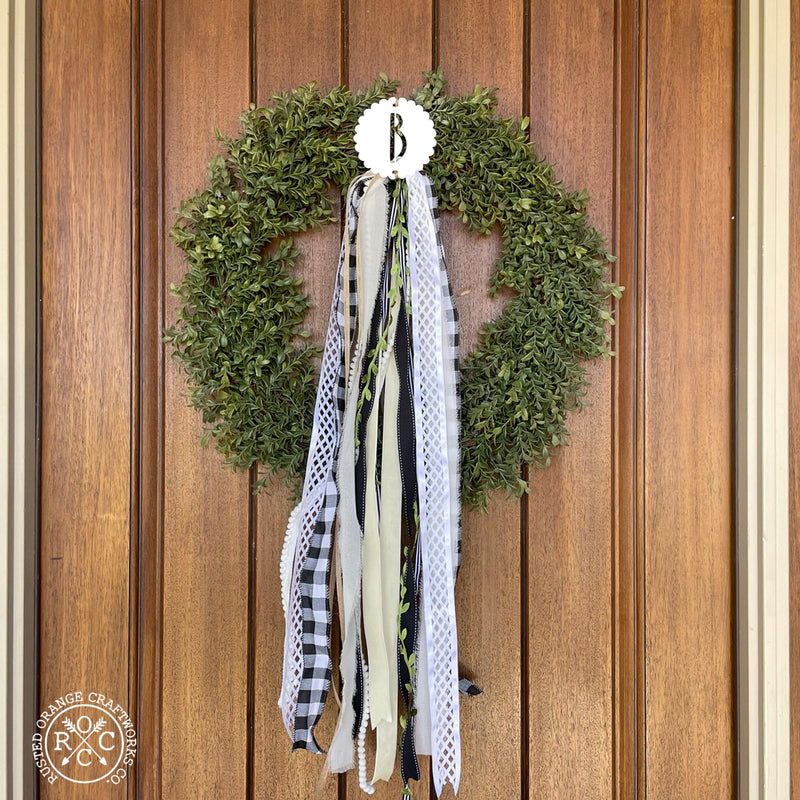 Monogram Wreath Badge - Customizable Wreath Accessories for Front Door