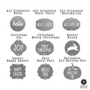 Wreath Badge Multi Pack - Choose 6 Customizable Wreath Accessories for Front Door