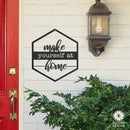 Hexagon Door Greetings - Welcome to Our Home Modern Rustic Word Art