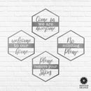Hexagon Door Greetings - Welcome to Our Home Modern Rustic Word Art