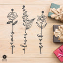 XL Our Family Garden - Personalized Birth Month Flowers Family Name Sign Mother's Day Gift
