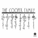 XL Our Family Garden - Personalized Birth Month Flowers Family Name Sign Mother's Day Gift
