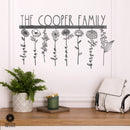 XL Our Family Garden - Personalized Birth Month Flowers Family Name Sign Mother's Day Gift