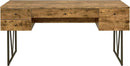 Rustic 63 Inch Writing Desk with Four Storage Drawers