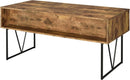 Rustic 63 Inch Writing Desk with Four Storage Drawers