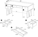 Rustic 63 Inch Writing Desk with Four Storage Drawers
