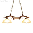 Rustic antler amber glass pendant light dining room 110v-120v