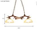 Rustic antler amber glass pendant light dining room 110v-120v