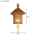 Rustic bamboo cylinder house sconce light fixture bedroom wall lamp