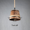 Rustic barrel industrial chandelier dining room wood pendant light