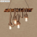 Rustic beige rope island light bamboo kitchen pendant