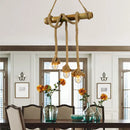 Rustic beige rope island light bamboo kitchen pendant